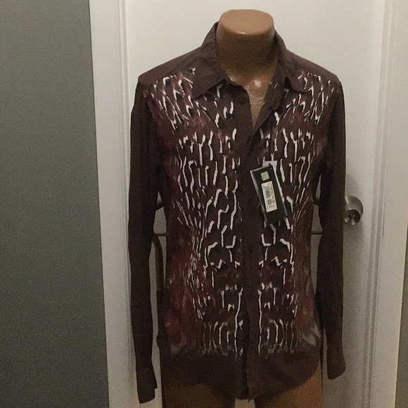 NWT Just Cavalli mens button down shirt euro size 48 fits US S/M
